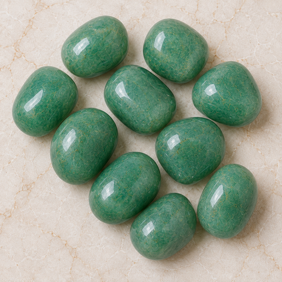Green Aventurine Tumbled Crystals (Emotional Understanding and Luck And Good Fortune)  DestGlow