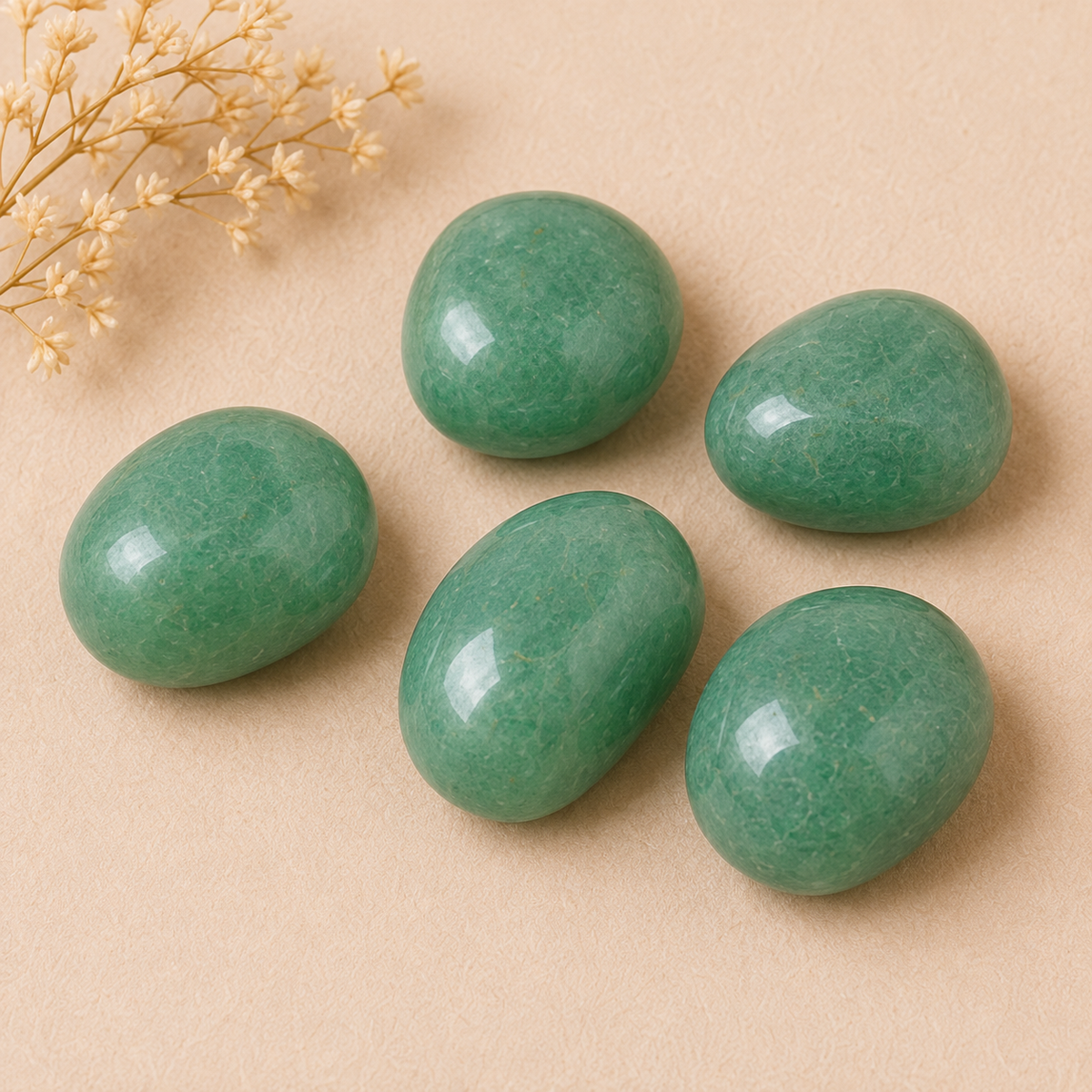 Green Aventurine Tumbled Crystals (Emotional Understanding and Luck And Good Fortune)  DestGlow