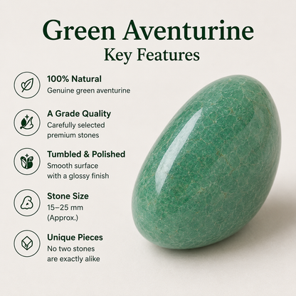 Green Aventurine Tumbled Crystals (Emotional Understanding and Luck And Good Fortune)  DestGlow