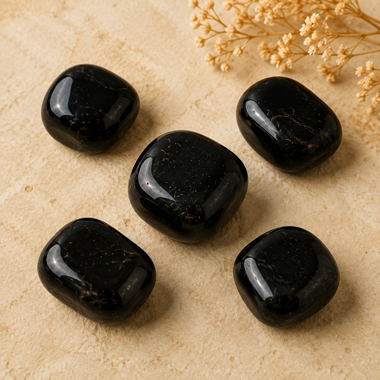Black Tourmaline Tumbled Crystals (Strength and Protection)  DestGlow