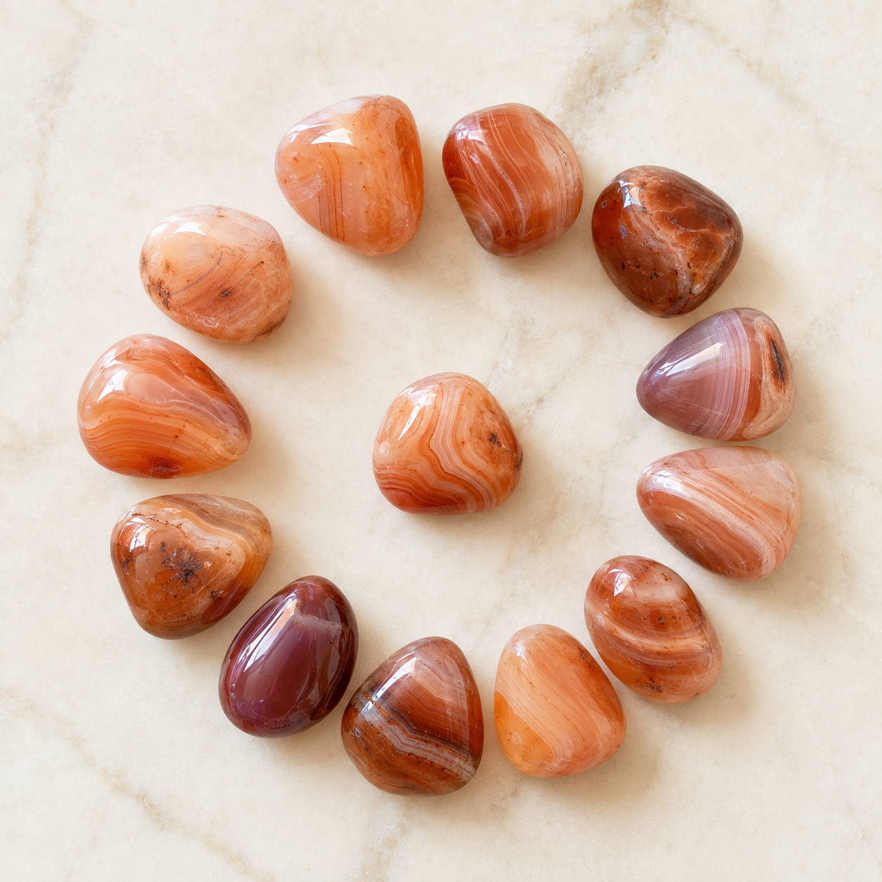 Red Sulemani Agate Tumbled Crystals (Improves Physical and Mental Health)  DestGlow