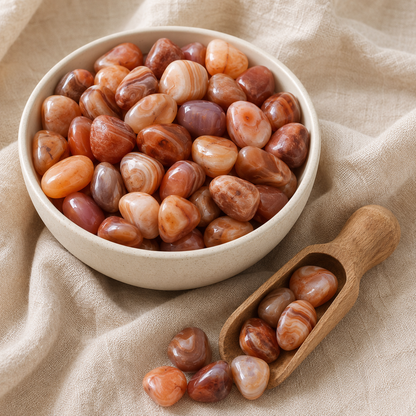 Red Sulemani Agate Tumbled Crystals (Improves Physical and Mental Health)  DestGlow