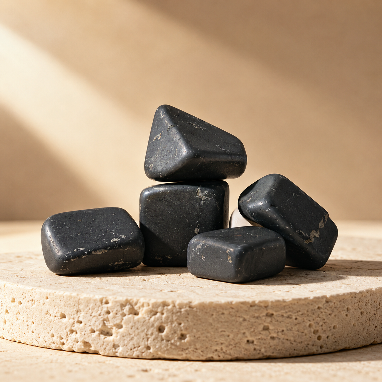 Black Shungite Tumbled Crystals (Elimination Toxins and Clarity )  DestGlow