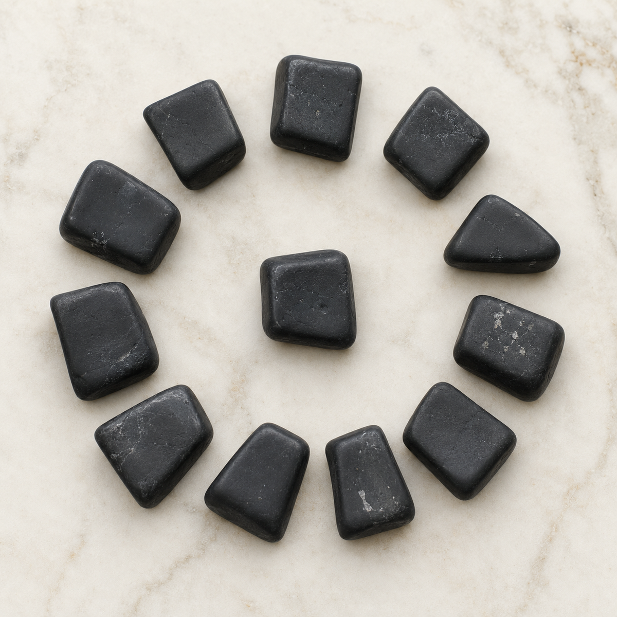 Black Shungite Tumbled Crystals (Elimination Toxins and Clarity )  DestGlow