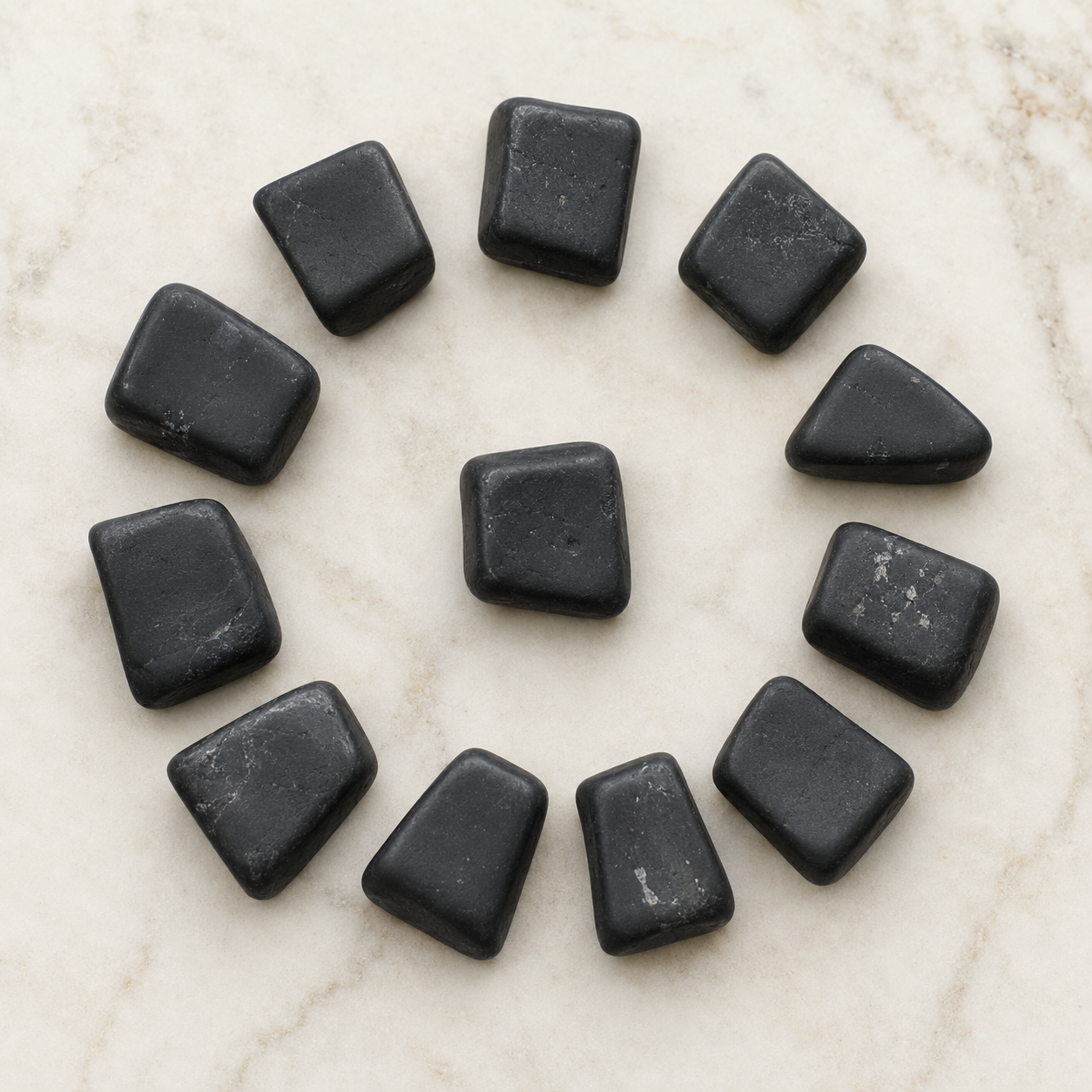 Black Shungite Tumbled Crystals (Elimination Toxins and Clarity )  DestGlow