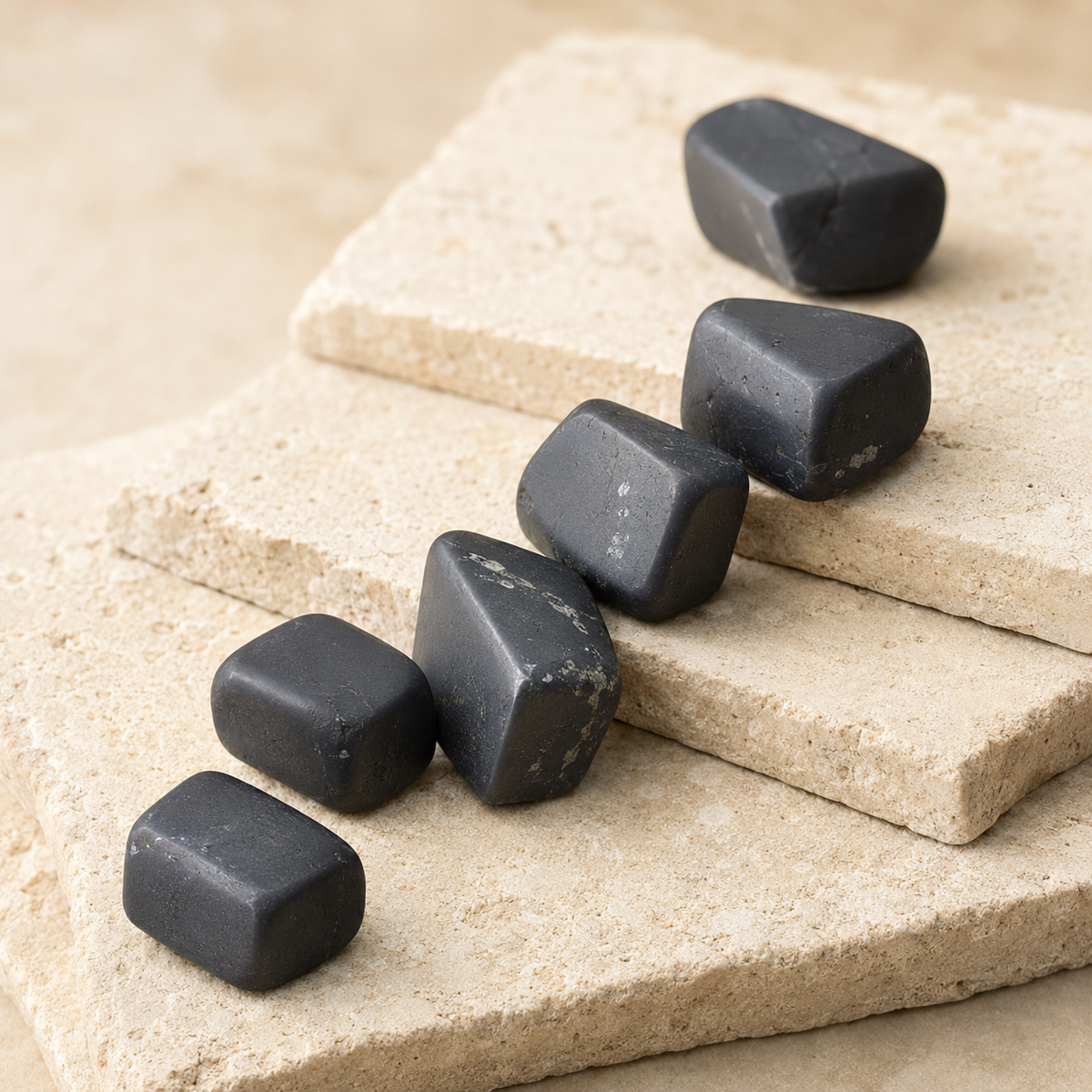 Black Shungite Tumbled Crystals (Elimination Toxins and Clarity )  DestGlow