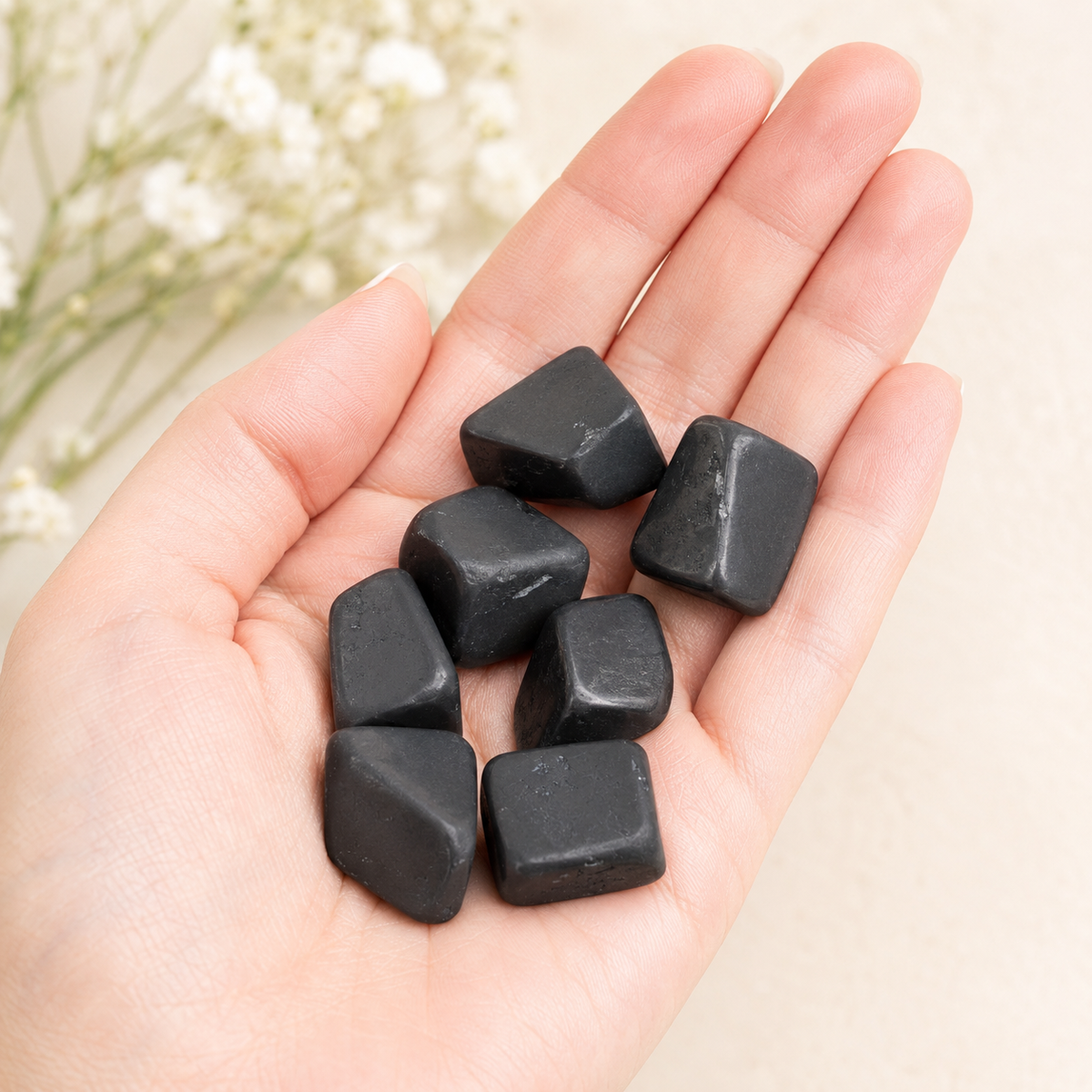 Black Shungite Tumbled Crystals (Elimination Toxins and Clarity )  DestGlow