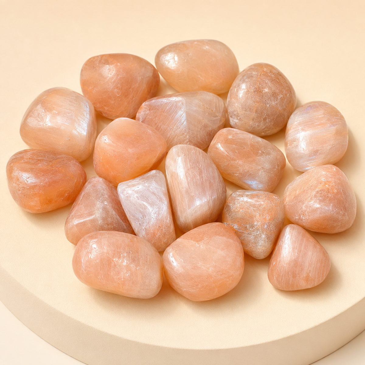 Peach Moonstone Tumbled Crystals (Mastering Fear and Leadership)  DestGlow