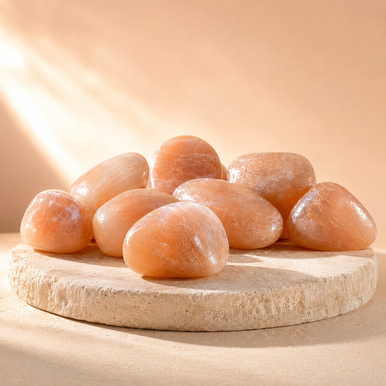 Peach Moonstone Tumbled Crystals (Mastering Fear and Leadership)  DestGlow