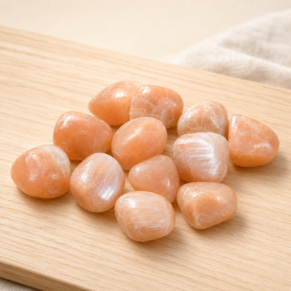Peach Moonstone Tumbled Crystals (Mastering Fear and Leadership)  DestGlow