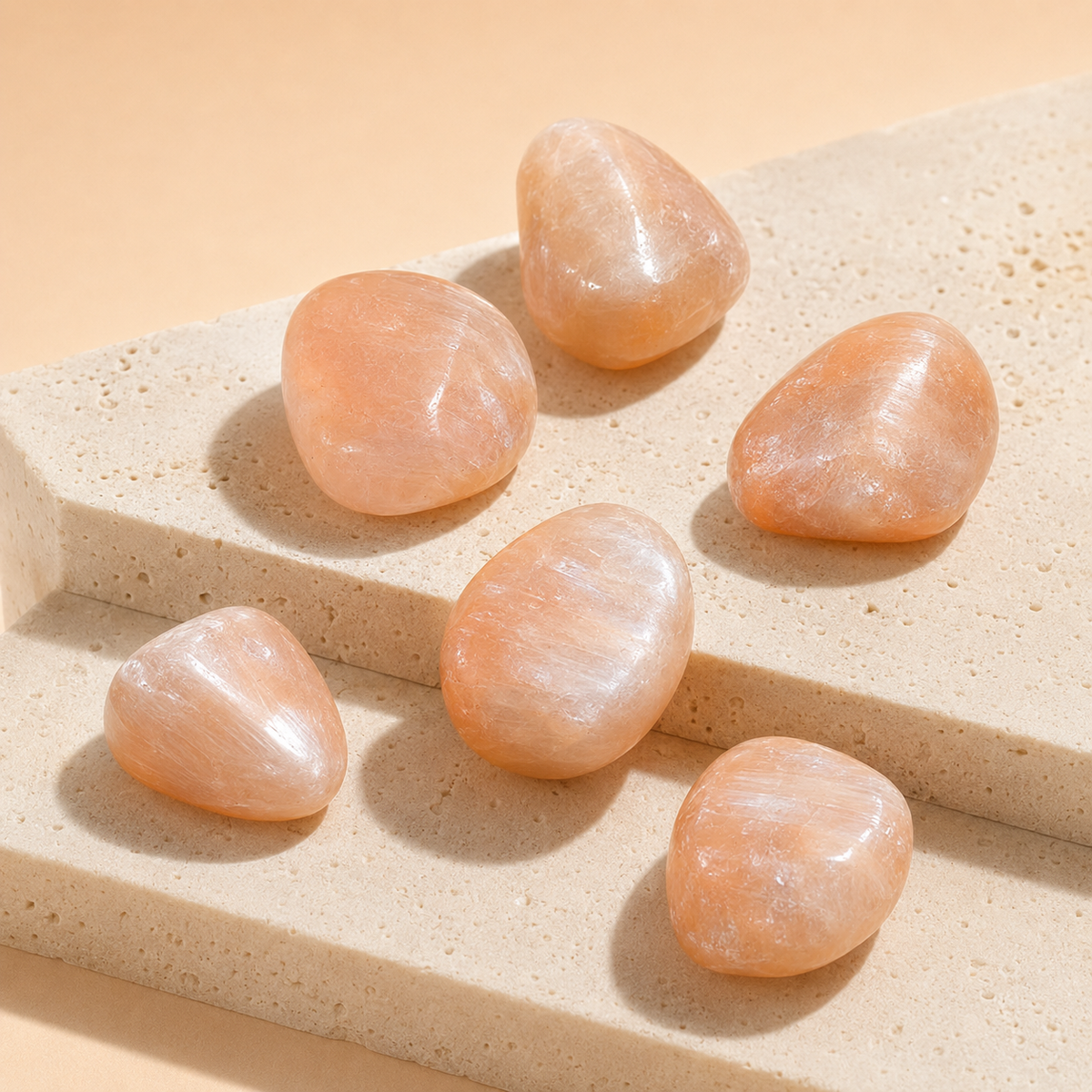 Peach Moonstone Tumbled Crystals (Mastering Fear and Leadership)  DestGlow