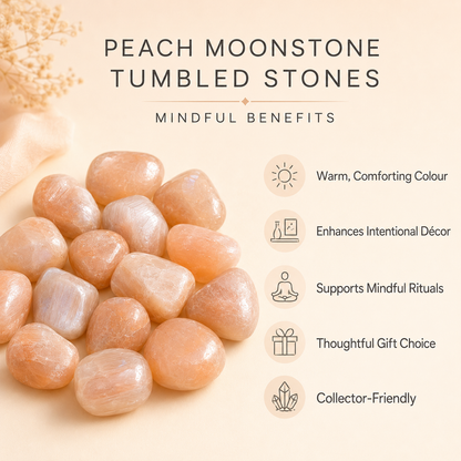 Peach Moonstone Tumbled Crystals (Mastering Fear and Leadership)  DestGlow