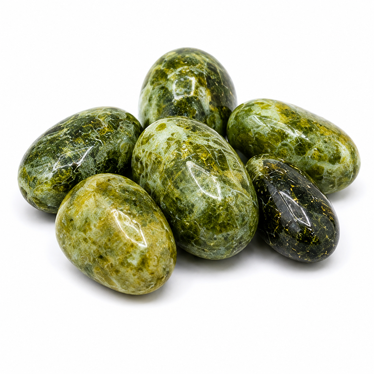 Serpentine Tumbled Crystals (Mastering Fear and Self Discovery)  DestGlow