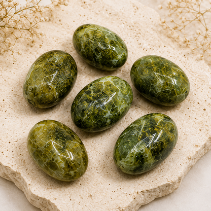 Serpentine Tumbled Crystals (Mastering Fear and Self Discovery)  DestGlow