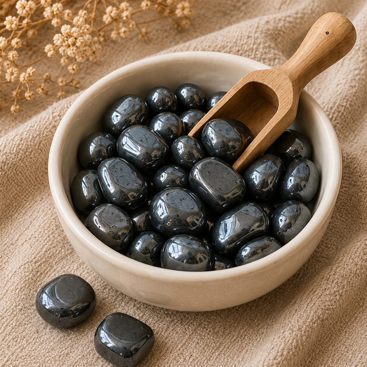 Hematite Tumbled Crystals (Focus and Strength)  DestGlow