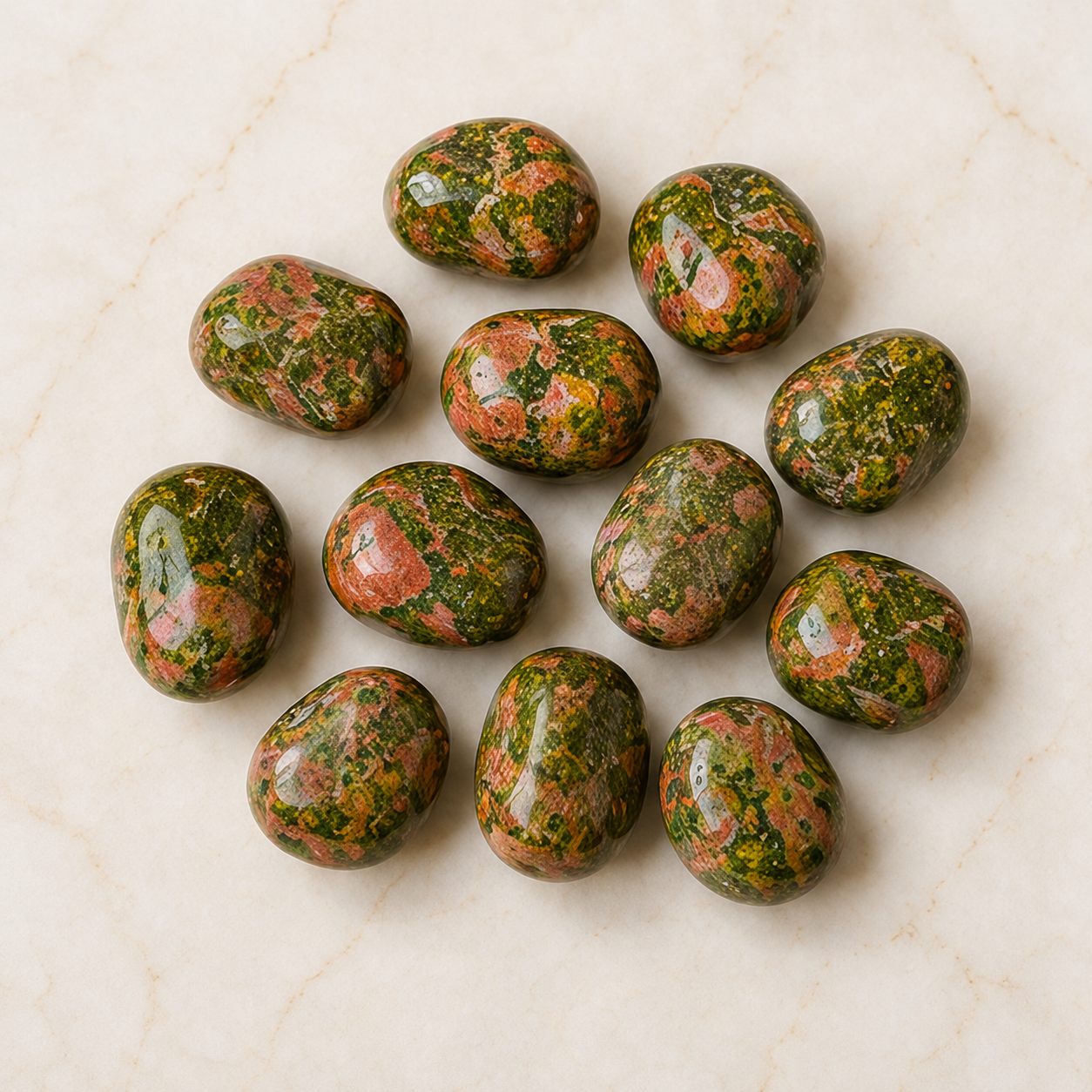 Unakite Tumbled Crystals (Self Discovery and Wisdom )  DestGlow