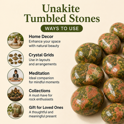 Unakite Tumbled Crystals (Self Discovery and Wisdom )  DestGlow