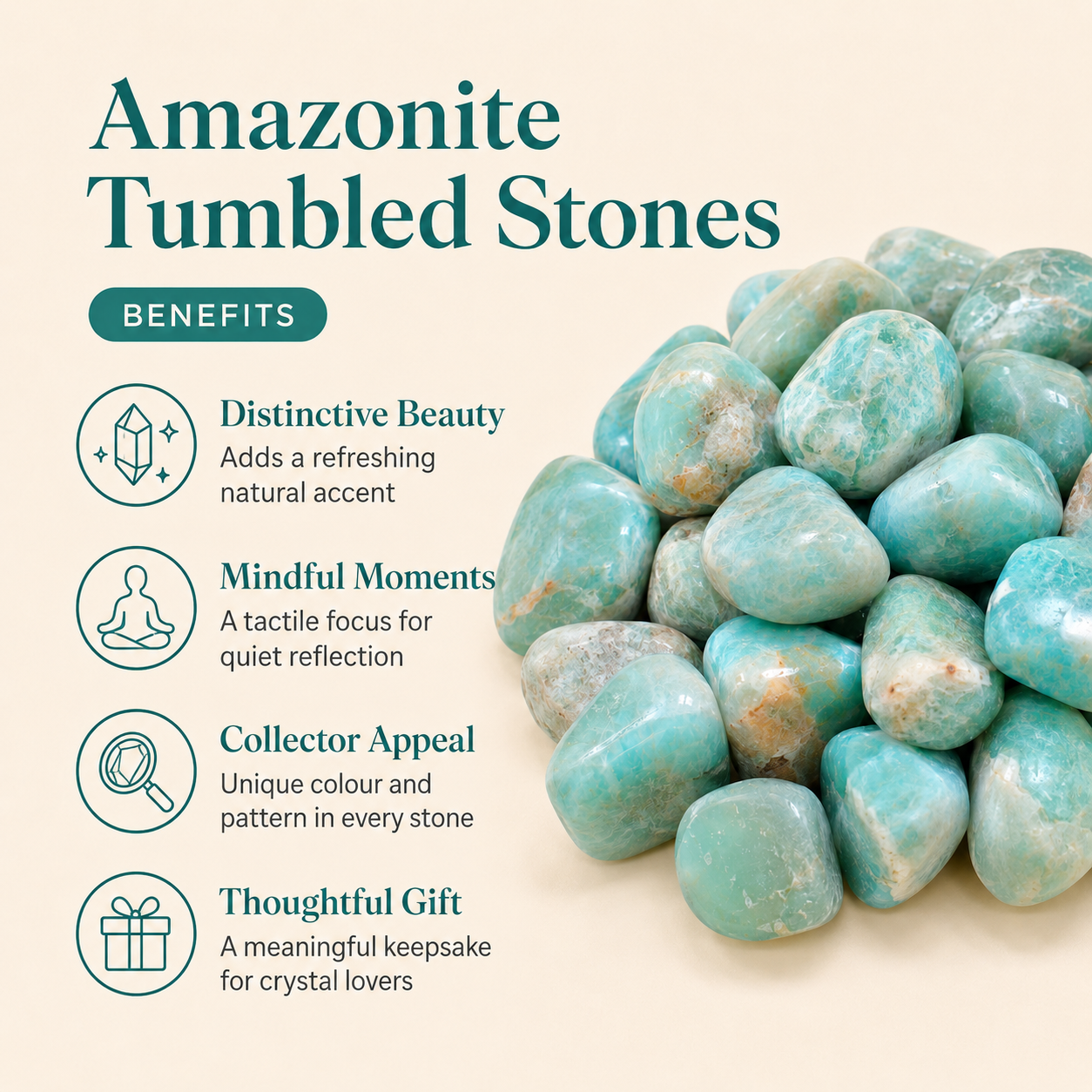 Amazonite Tumbled Crystals(Alignment Of Chakra &amp; Breaking Addictions)  DestGlow