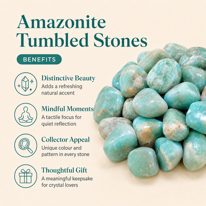 Amazonite Tumbled Crystals(Alignment Of Chakra &amp; Breaking Addictions)  DestGlow