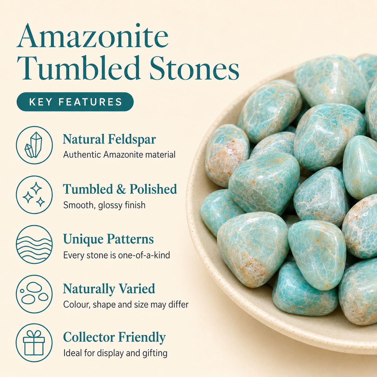 Amazonite Tumbled Crystals(Alignment Of Chakra &amp; Breaking Addictions)  DestGlow
