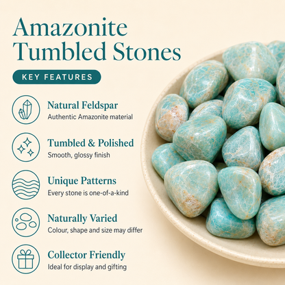 Amazonite Tumbled Crystals(Alignment Of Chakra &amp; Breaking Addictions)  DestGlow