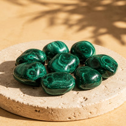 Malachite Tumbled Crystals (Leadership and Travel)  DestGlow