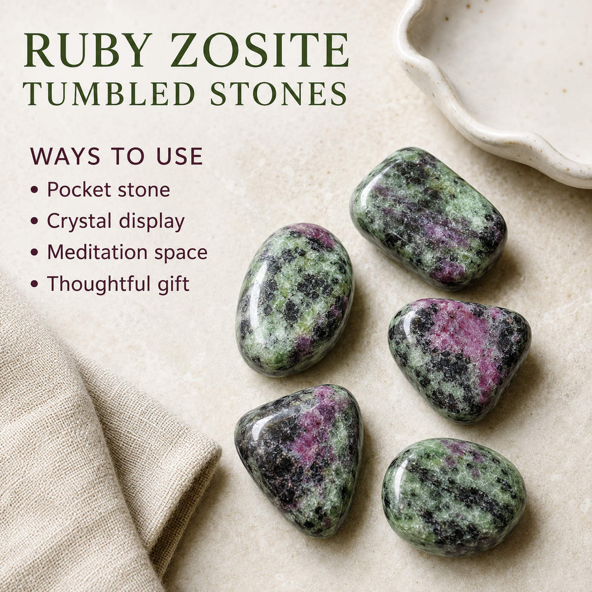 Ruby Zosite Tumbled Crystals(Confidence and Courage )  DestGlow