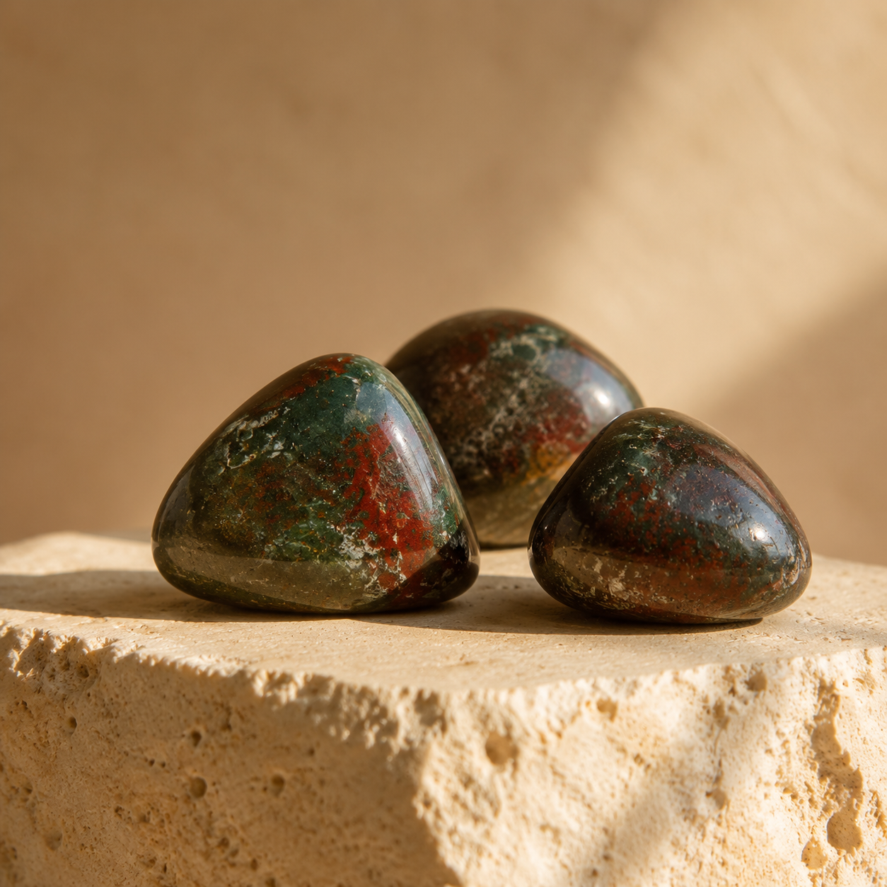 African Bloodstone Tumbled Crystals (Abundance of wealth and Protection)  DestGlow