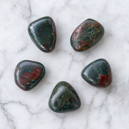 African Bloodstone Tumbled Crystals (Abundance of wealth and Protection)