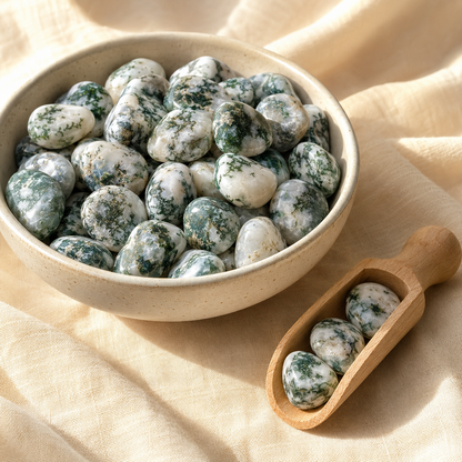 Tree Agate Tumbled Crystals (Knowledge and Trust)  DestGlow