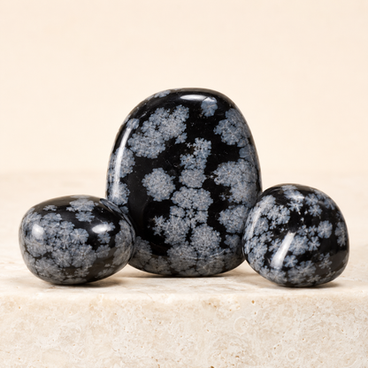 Snowflake Obsidian Tumbled Crystals (Alignment With The Higher Self and Channeling)  DestGlow