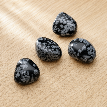 Snowflake Obsidian Tumbled Crystals (Alignment With The Higher Self and Channeling)  DestGlow