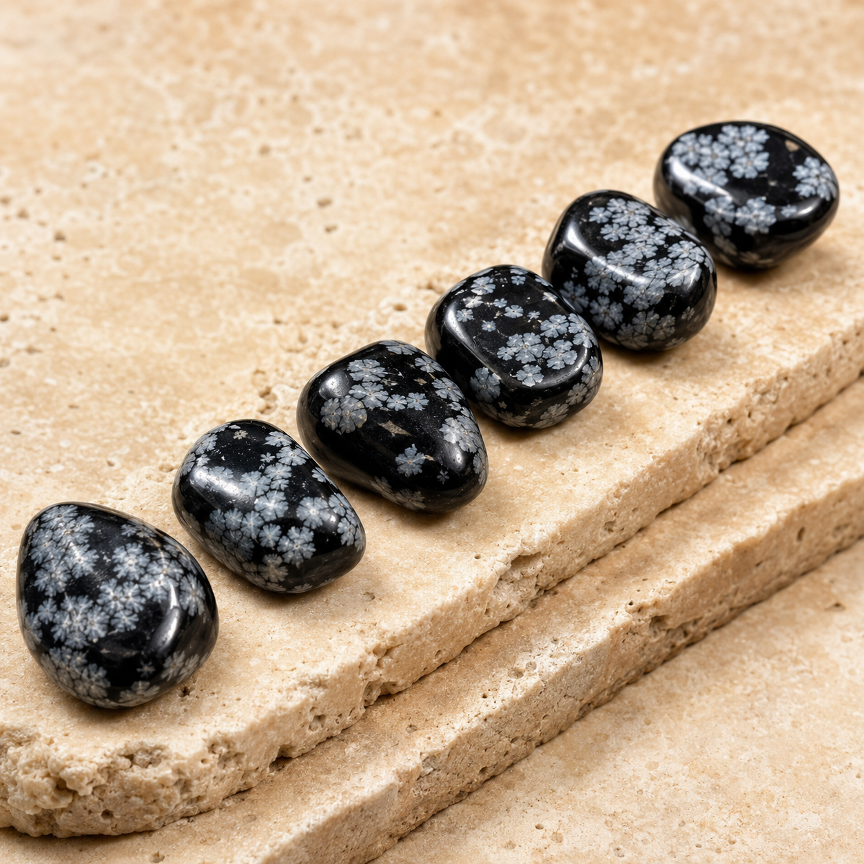Snowflake Obsidian Tumbled Crystals (Alignment With The Higher Self and Channeling)  DestGlow