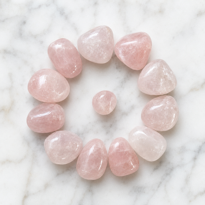 Rose Quartz Tumbled Crystals (Anxiety Relief and Relaxation)  DestGlow