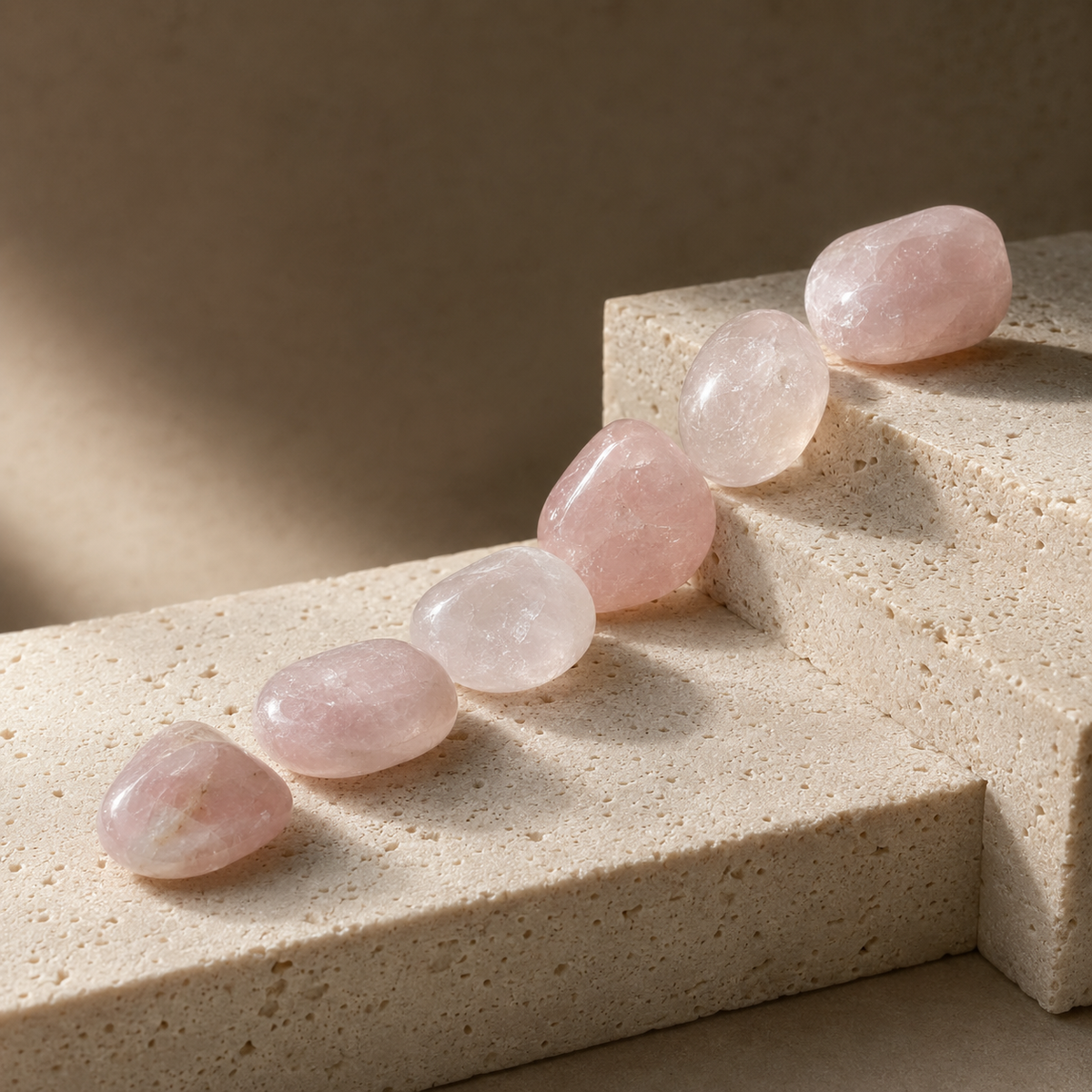 Rose Quartz Tumbled Crystals (Anxiety Relief and Relaxation)  DestGlow