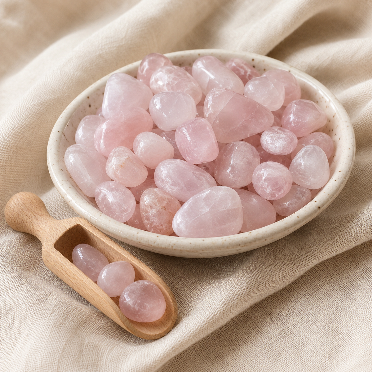 Rose Quartz Tumbled Crystals (Anxiety Relief and Relaxation)  DestGlow