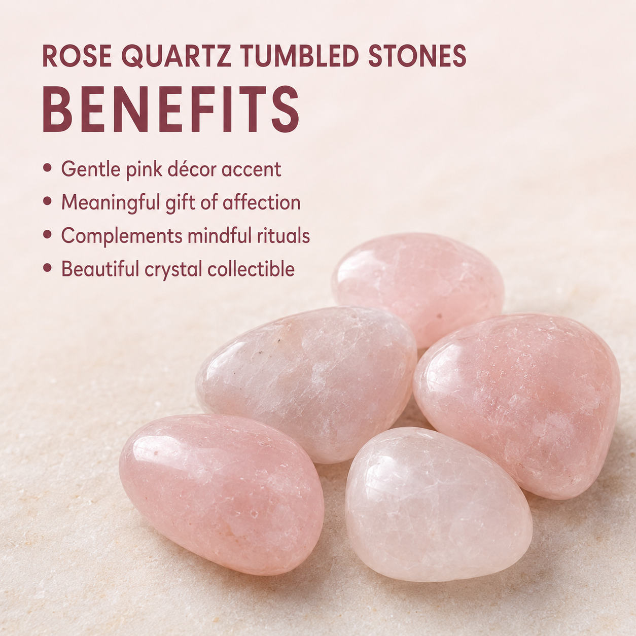 Rose Quartz Tumbled Crystals (Anxiety Relief and Relaxation)  DestGlow
