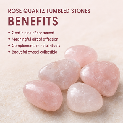 Rose Quartz Tumbled Crystals (Anxiety Relief and Relaxation)  DestGlow
