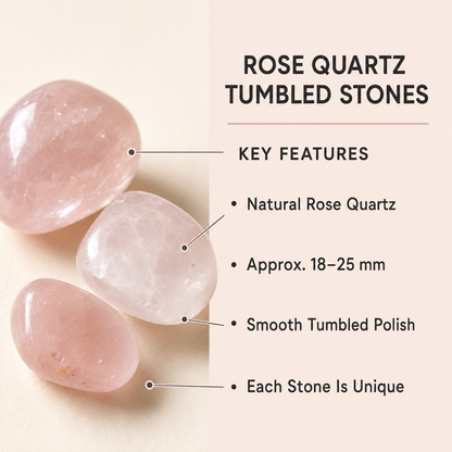 Rose Quartz Tumbled Crystals (Anxiety Relief and Relaxation)  DestGlow