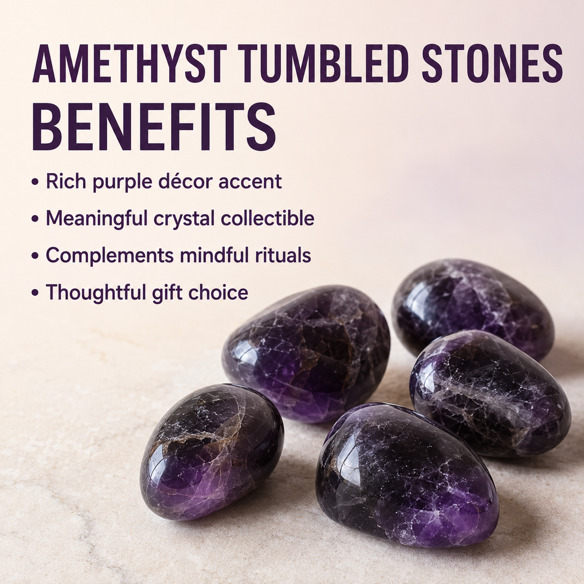 Amethyst Tumbled Crystals (Trust and Grace)  DestGlow