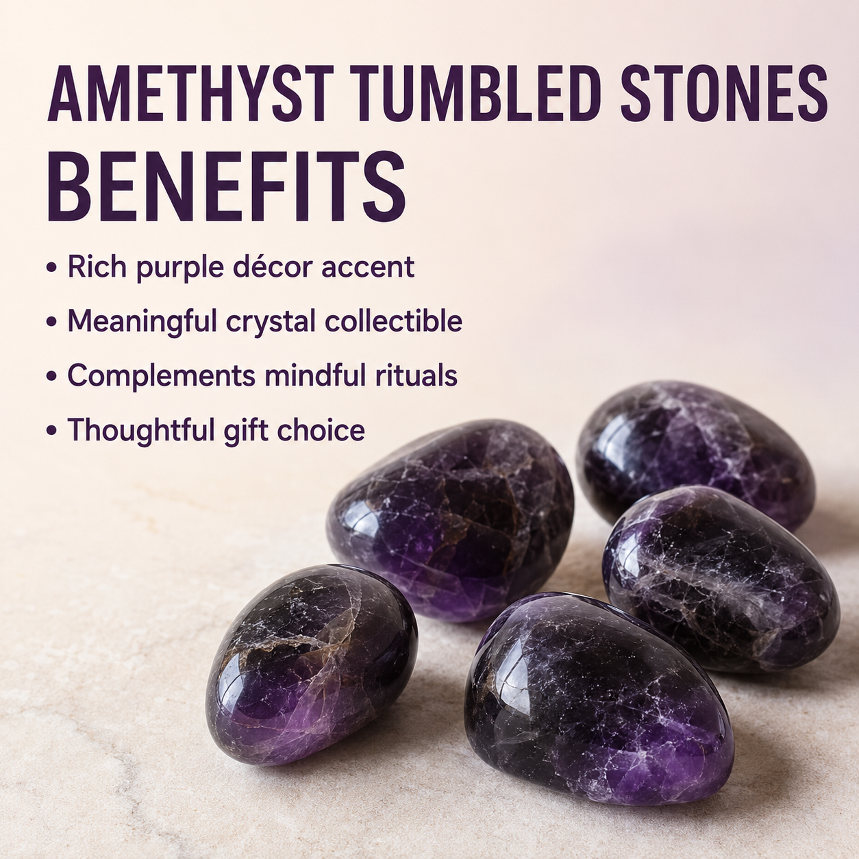 Amethyst Tumbled Crystals (Trust and Grace)  DestGlow