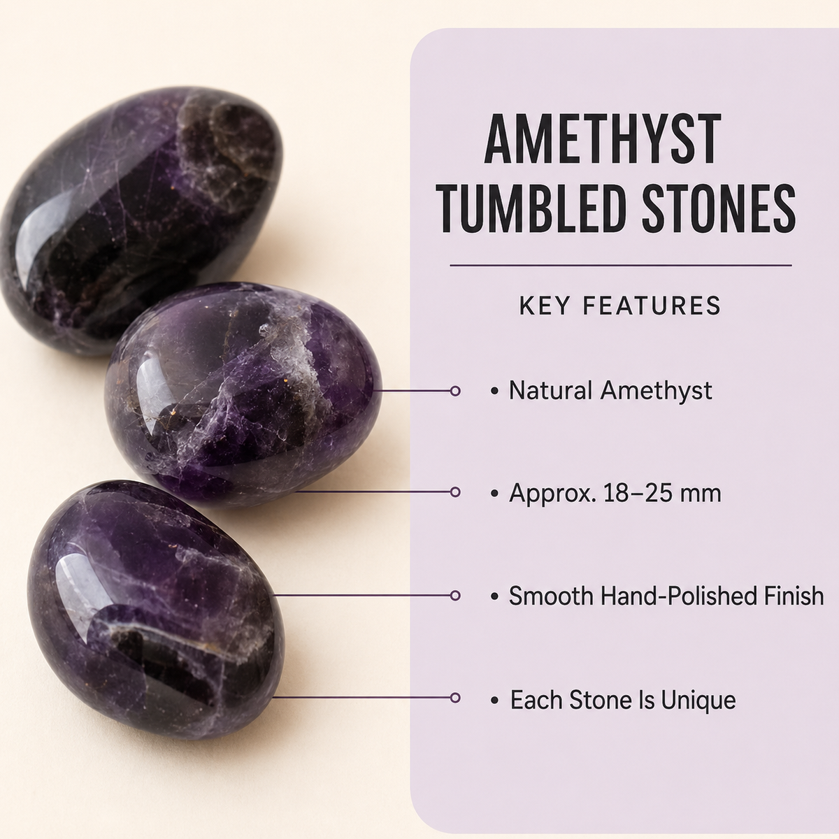 Amethyst Tumbled Crystals (Trust and Grace)  DestGlow