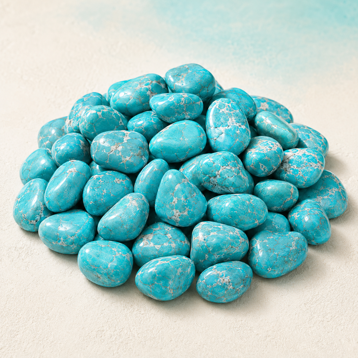 Turquoise Howlite Tumbled Crystals(Promotes Self-Realisation and Assists Creative Problem Solving)  DestGlow