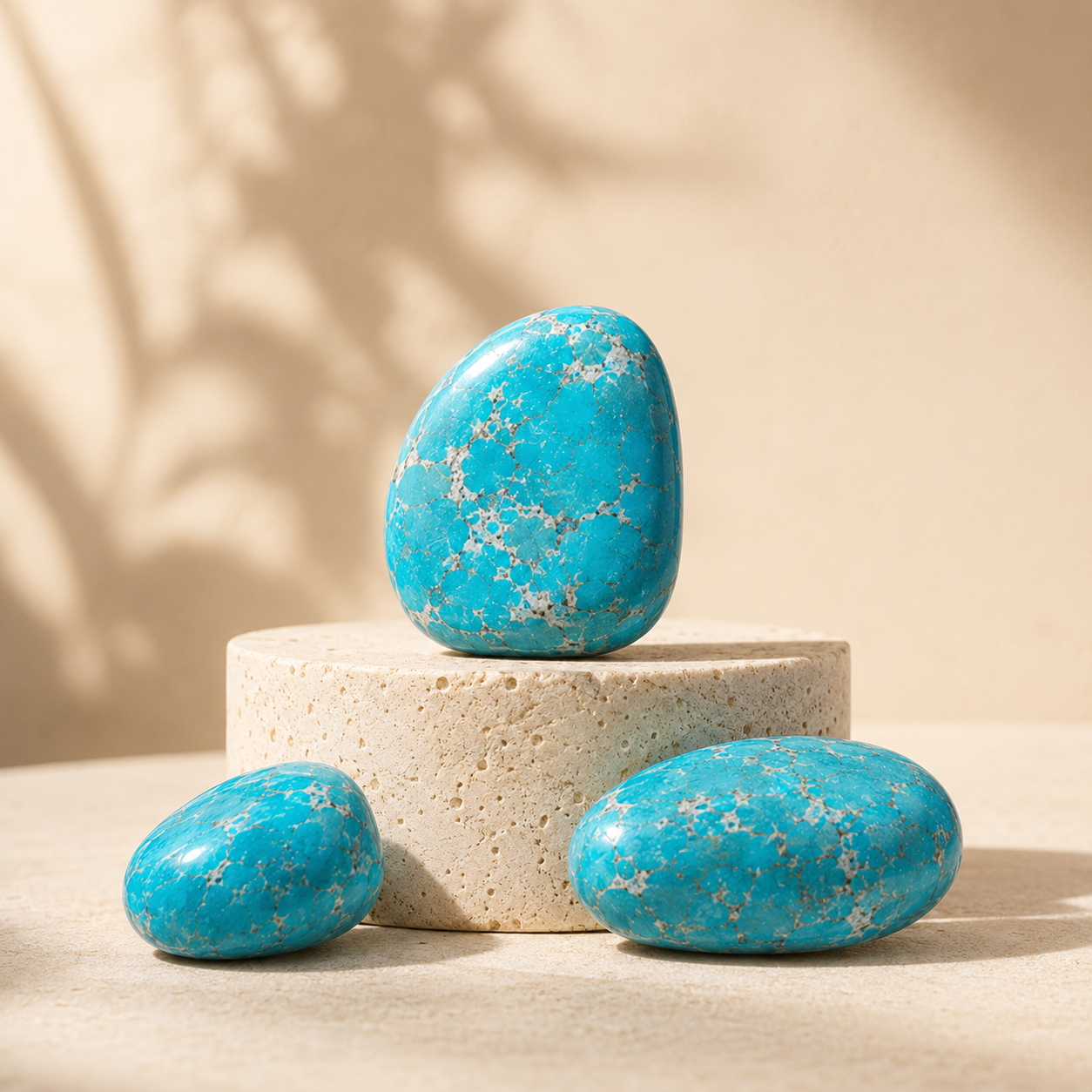 Turquoise Howlite Tumbled Crystals(Promotes Self-Realisation and Assists Creative Problem Solving)  DestGlow