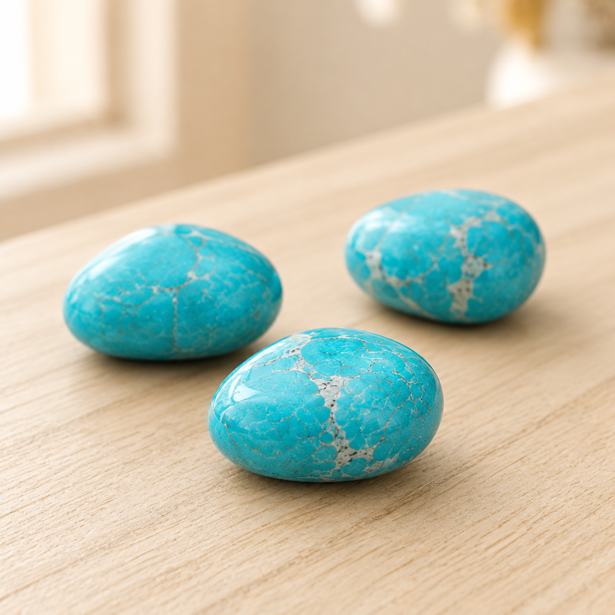 Turquoise Howlite Tumbled Crystals(Promotes Self-Realisation and Assists Creative Problem Solving)  DestGlow