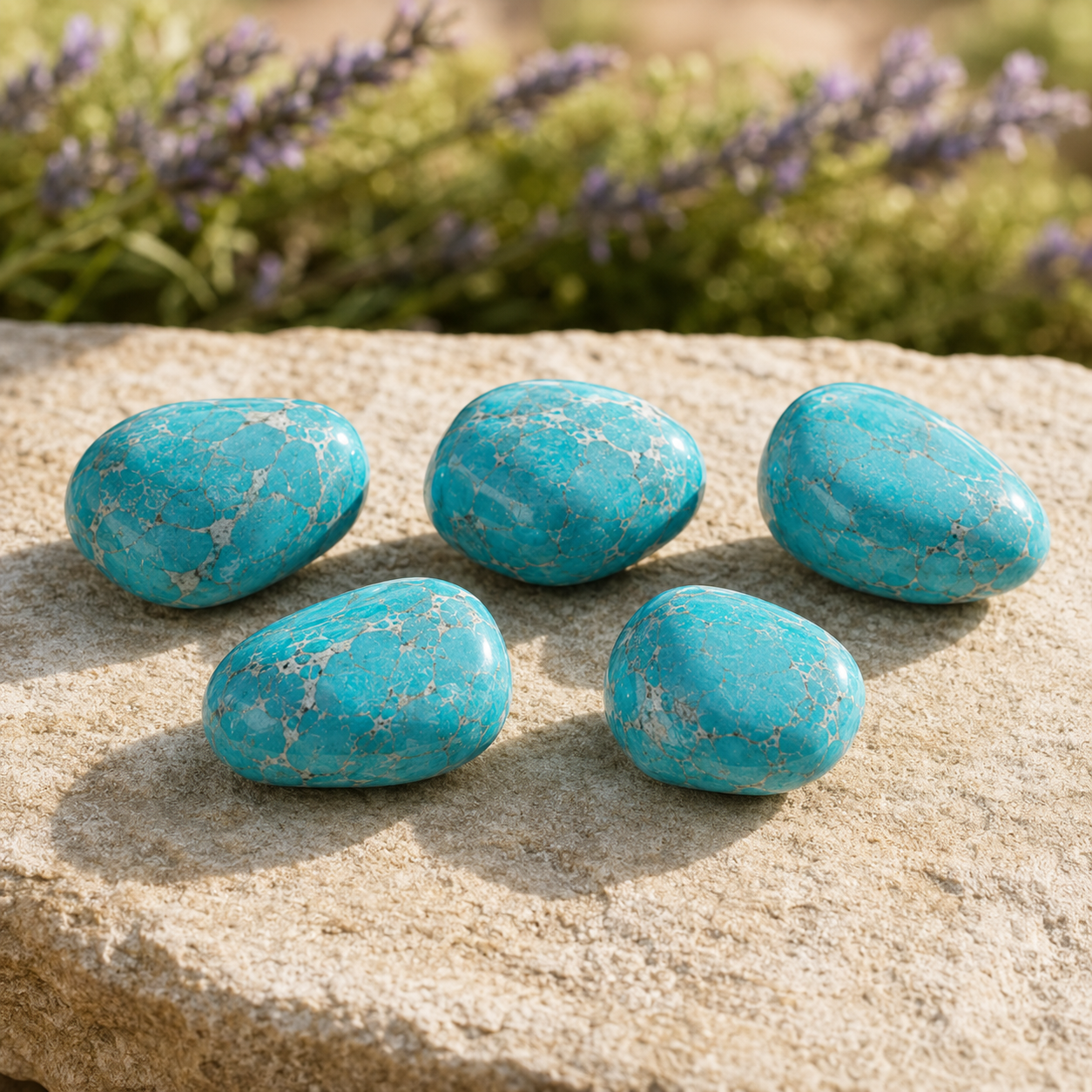 Turquoise Howlite Tumbled Crystals(Promotes Self-Realisation and Assists Creative Problem Solving)  DestGlow