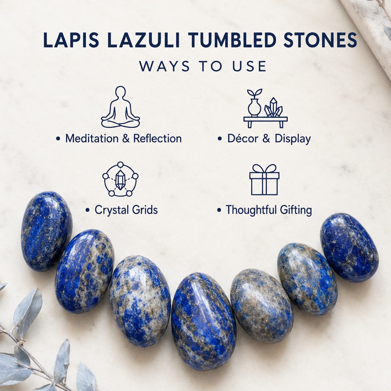 Lapis Lazuli Tumbled Crystals (Expansion and Insight)  DestGlow