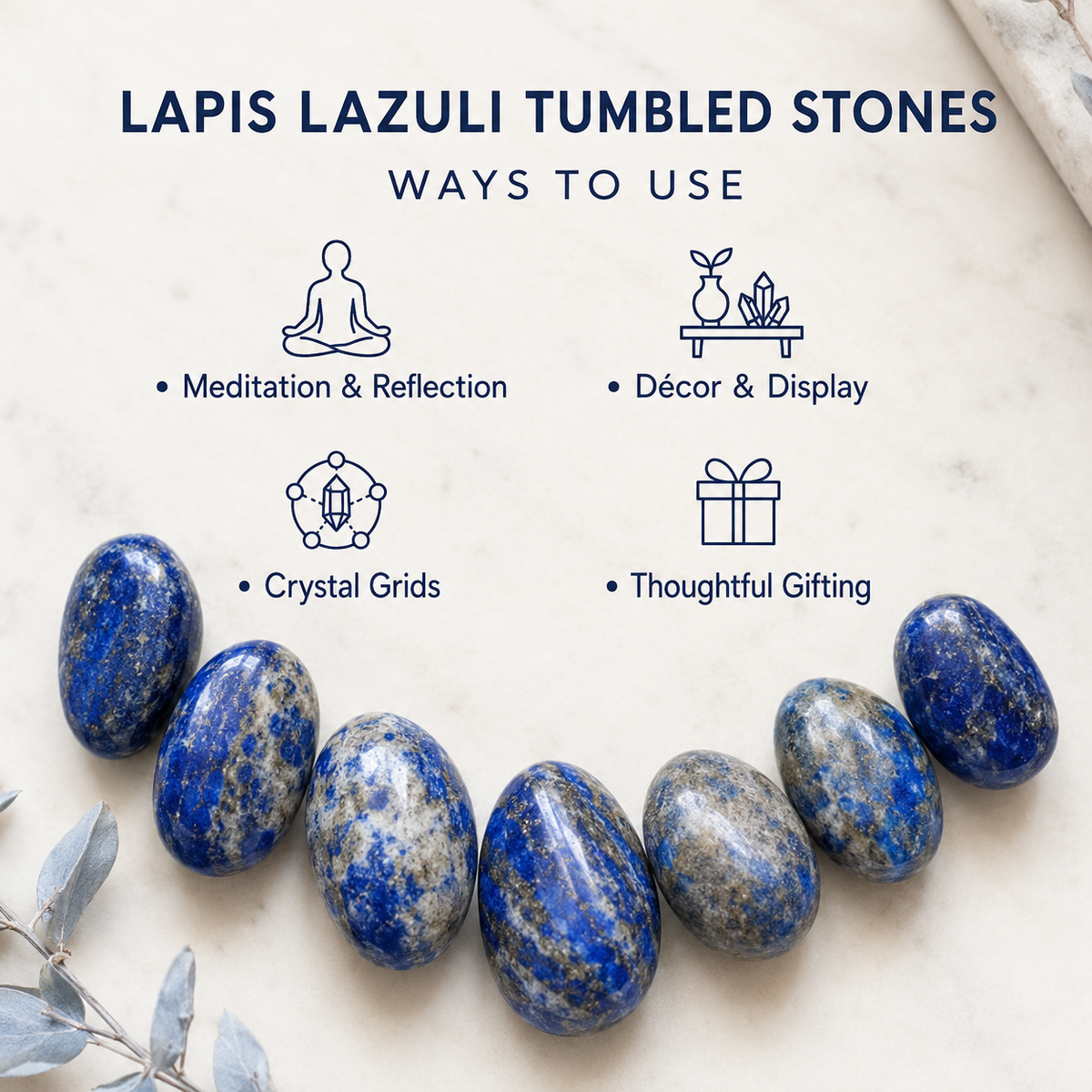Lapis Lazuli Tumbled Crystals (Expansion and Insight)  DestGlow