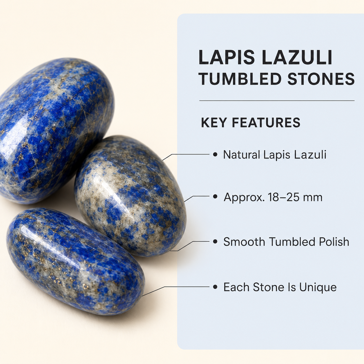 Lapis Lazuli Tumbled Crystals (Expansion and Insight)  DestGlow