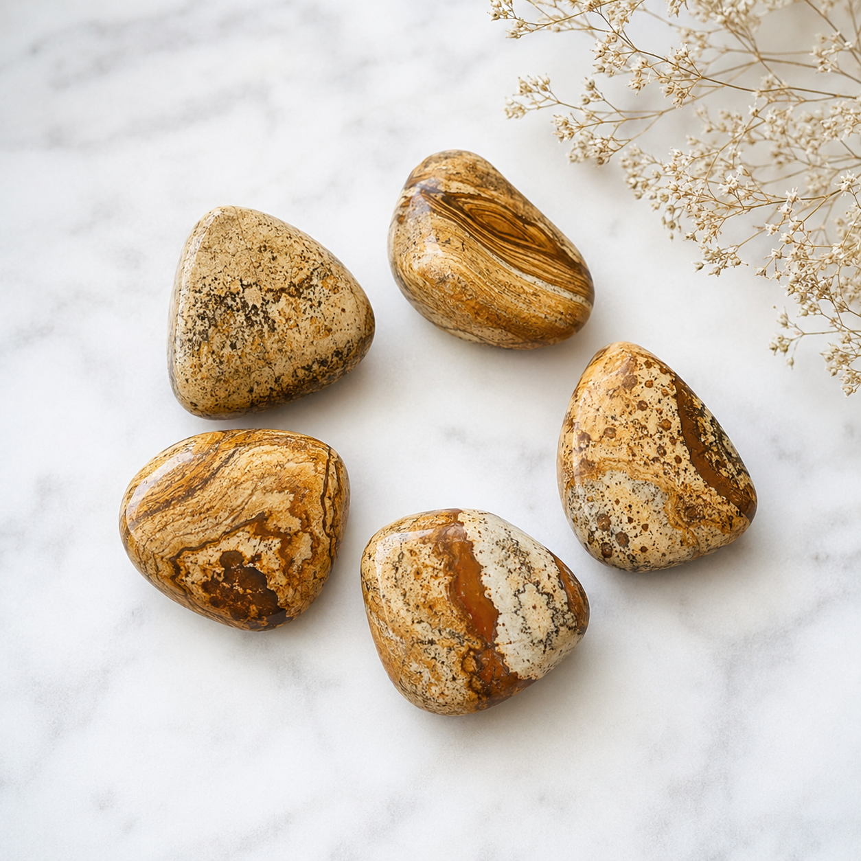 Picture Jasper Tumbled Crystals (Harmony and Visualization)  DestGlow